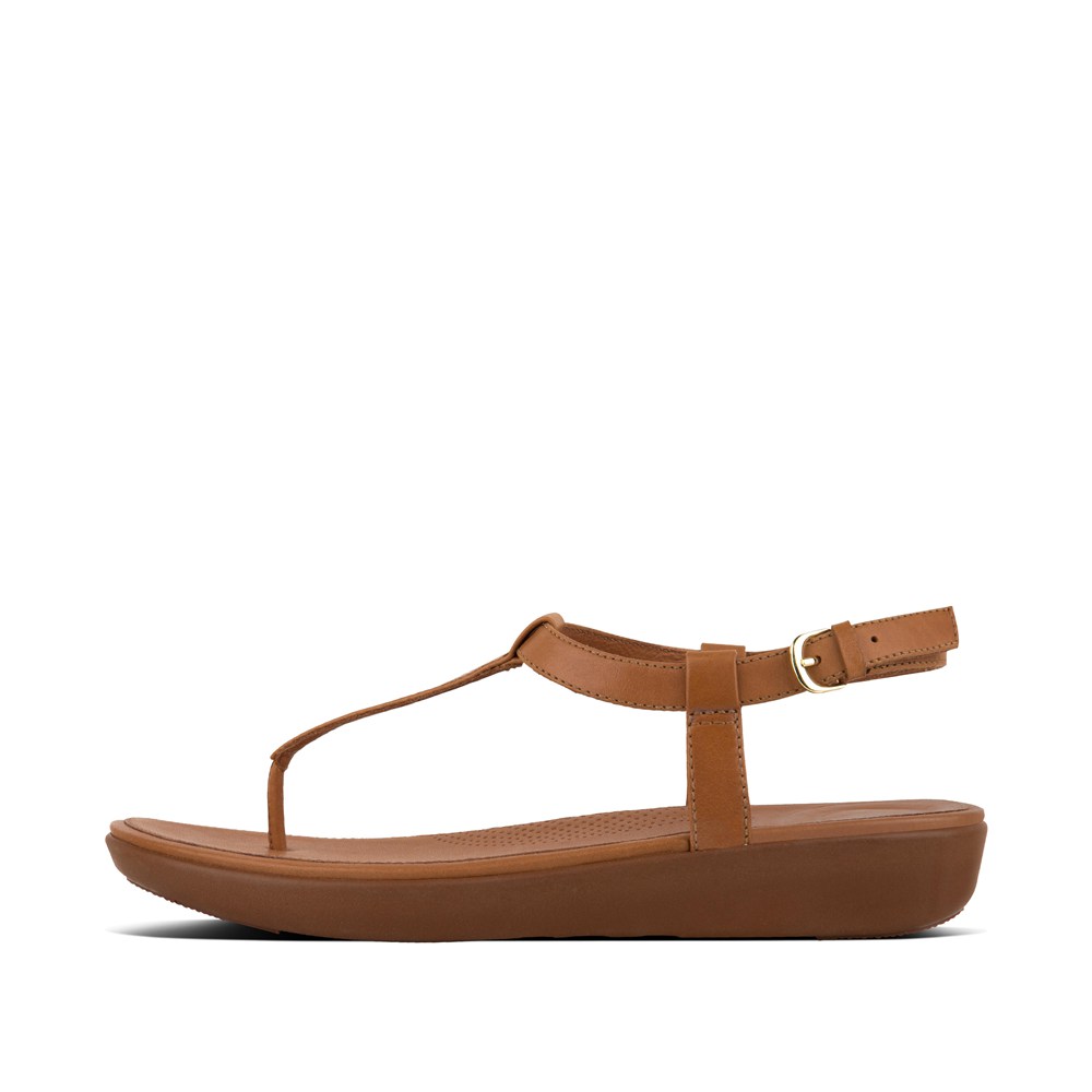 Fitflop Womens Sandals - Tia Leather - Brown - 093-EPQFIL